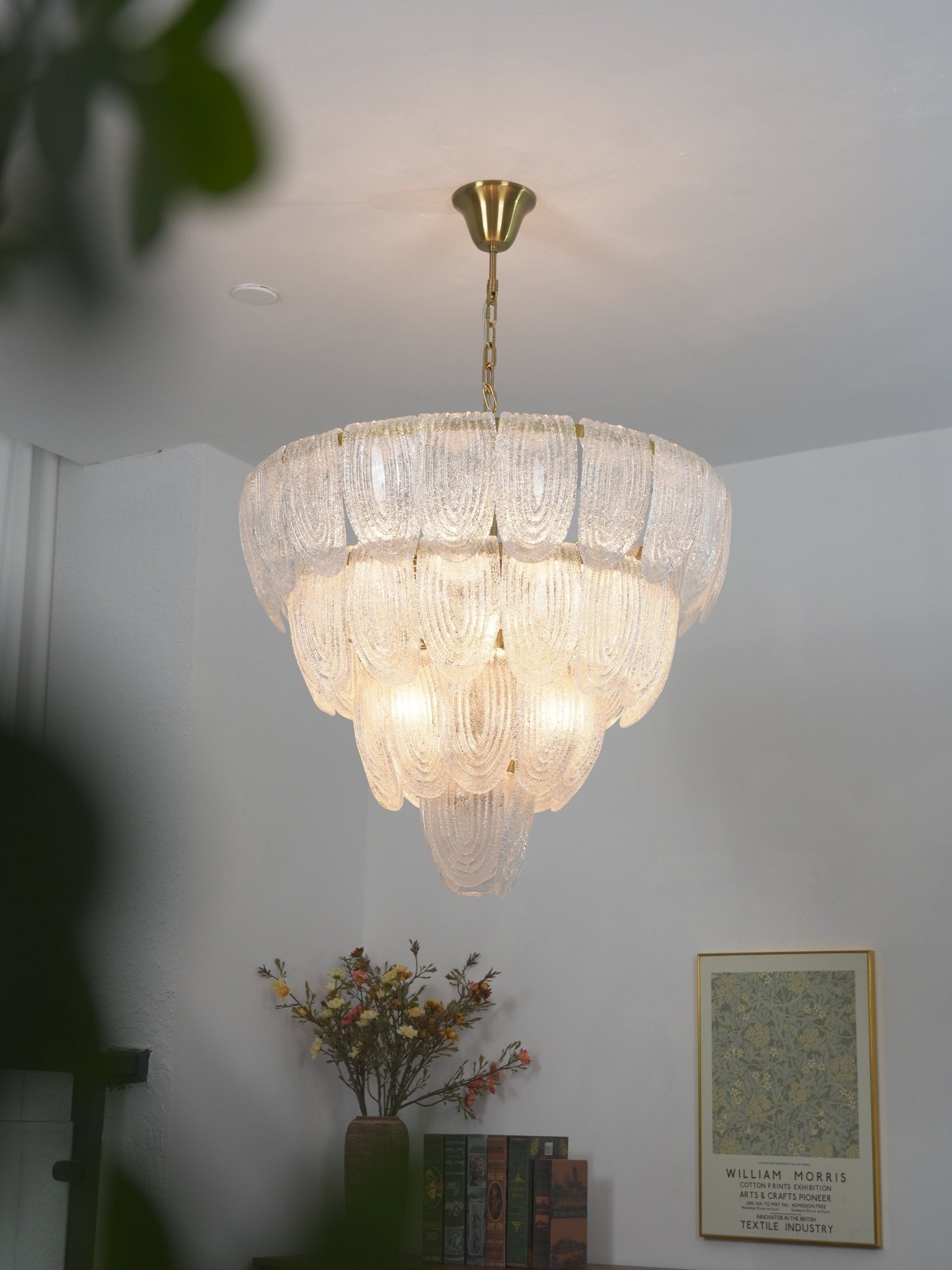 Layered Glass Petal Chandelier