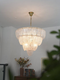 Layered Glass Petal Chandelier