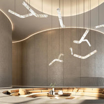 Glacera Simplicity Alabaster Curved Chandelier
