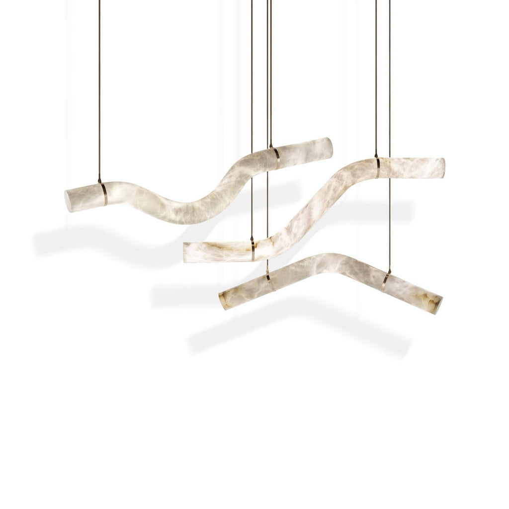 Glacera Simplicity Alabaster Curved Chandelier