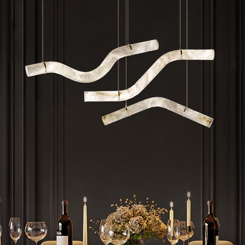 Glacera Simplicity Alabaster Curved Chandelier Main image