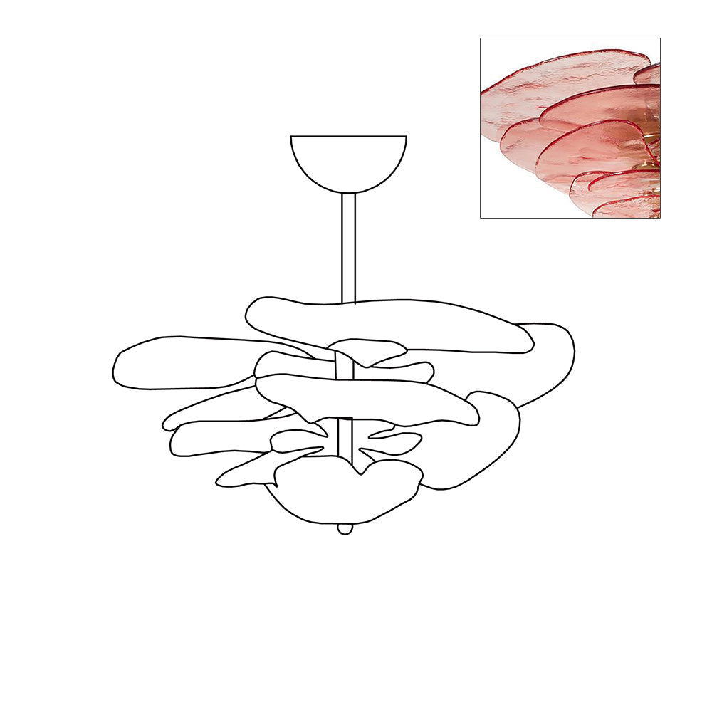 Petals Gold Murano Glass Chandelier