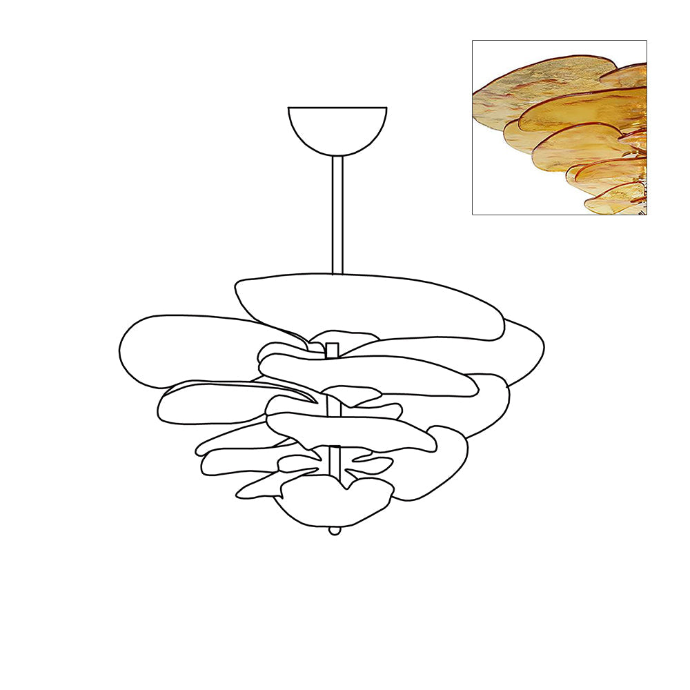 Petals Gold Murano Glass Chandelier
