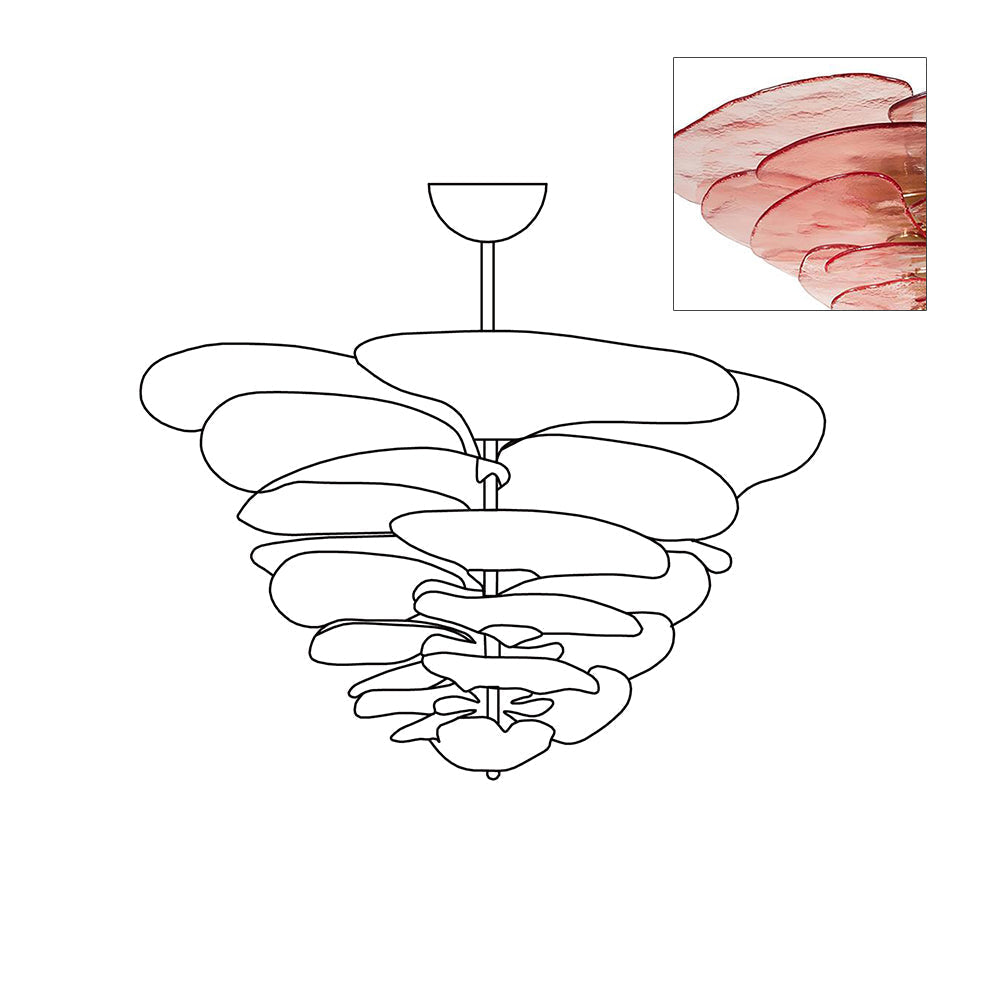 Petals Gold Murano Glass Chandelier