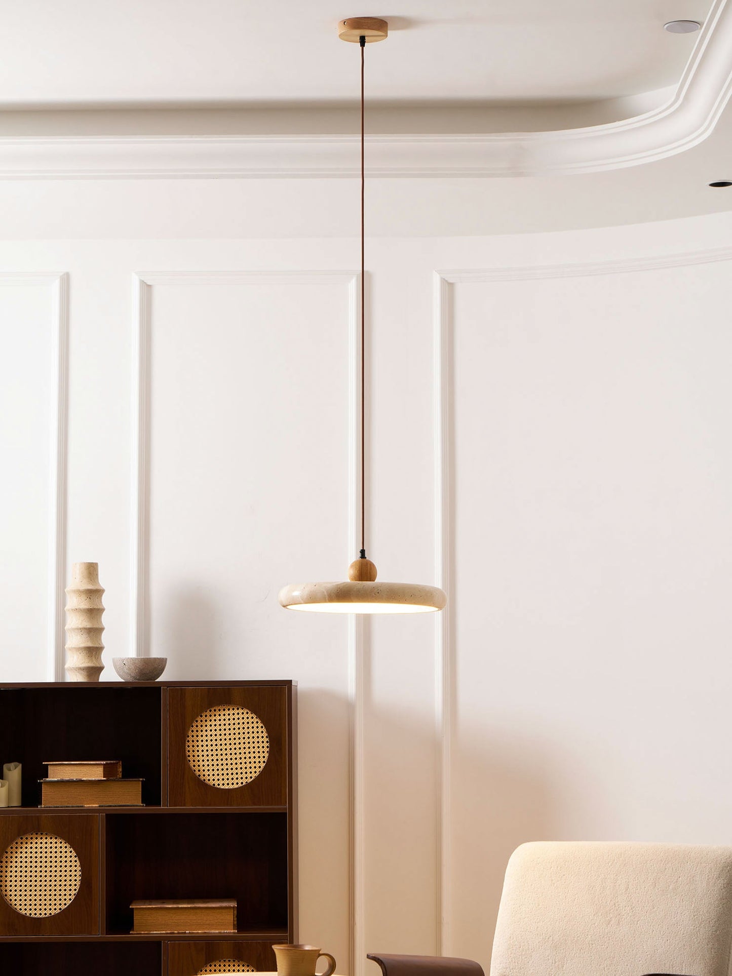 Lorea Travertine Stone Pendant Light - CasaraHouse