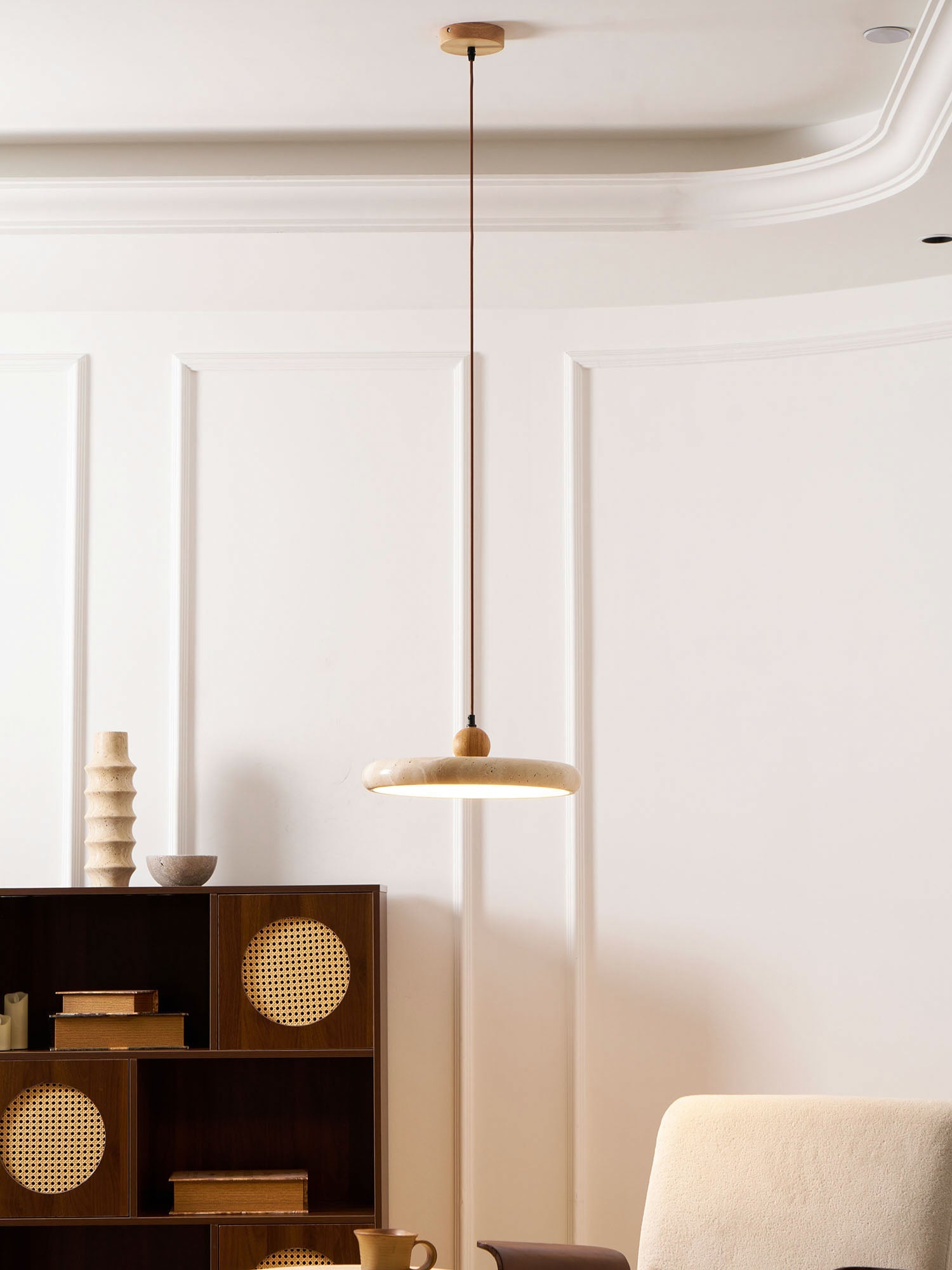 Lorea Travertine Stone Pendant Light - CasaraHouse