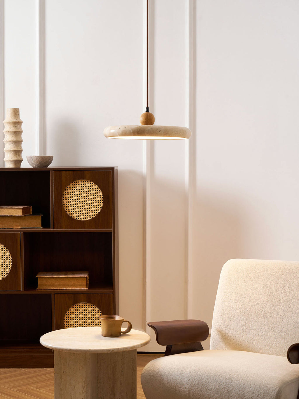 Lorea Travertine Stone Pendant Light - CasaraHouse