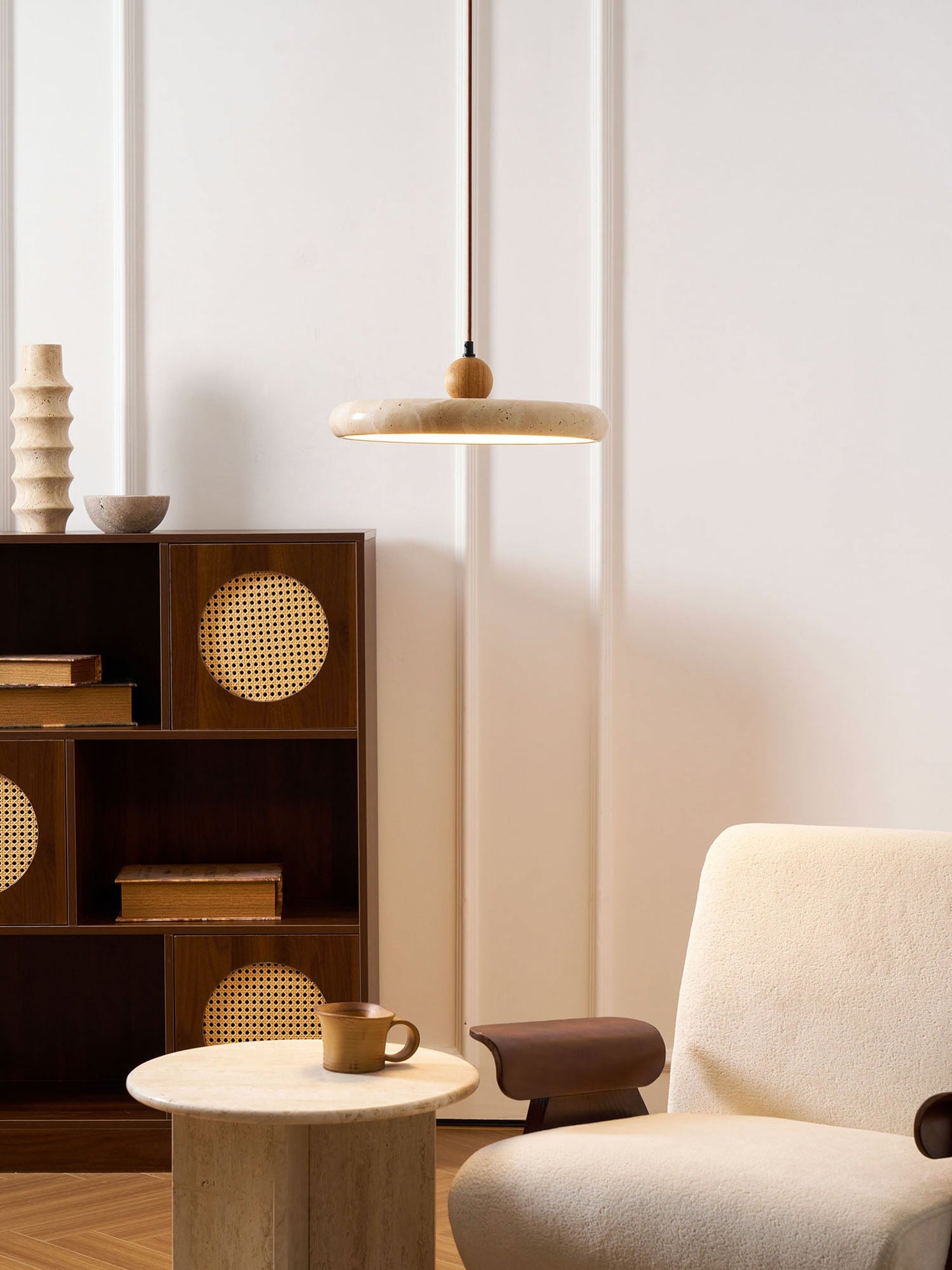 Lorea Travertine Stone Pendant Light - CasaraHouse
