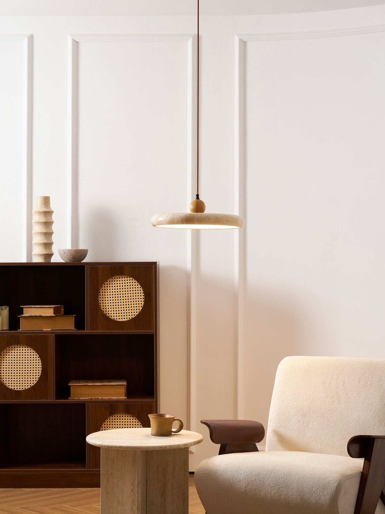 Lorea Travertine Stone Pendant Light - CasaraHouse