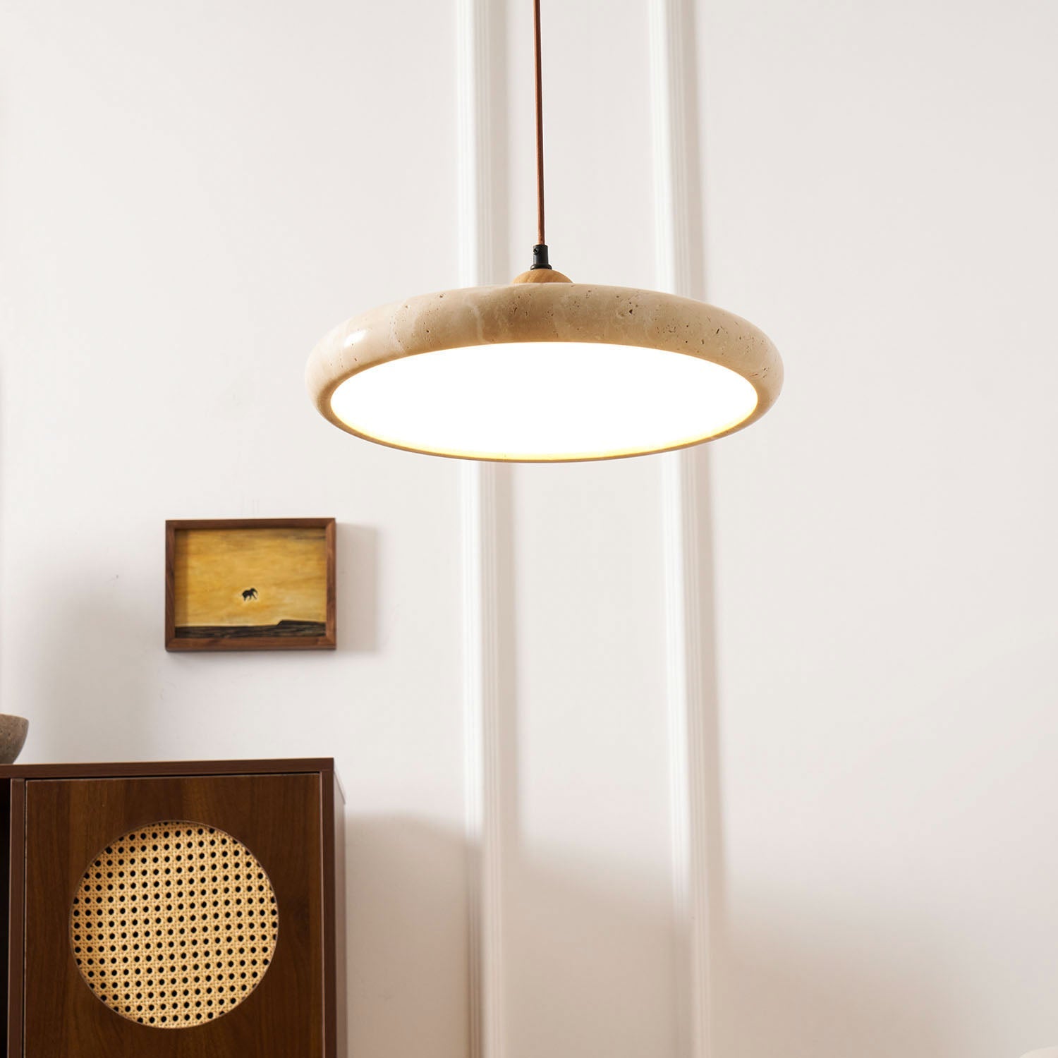 Lorea Travertine Stone Pendant Light - CasaraHouse