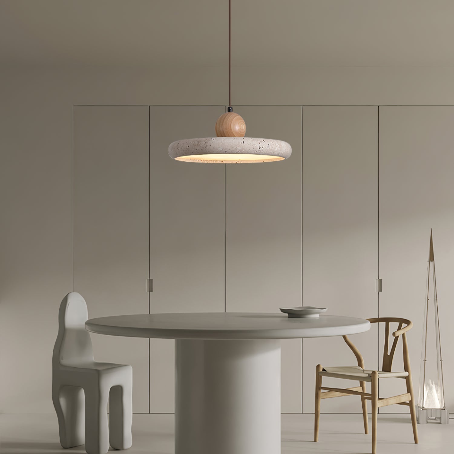 Lorea Travertine Stone Pendant Light - CasaraHouse