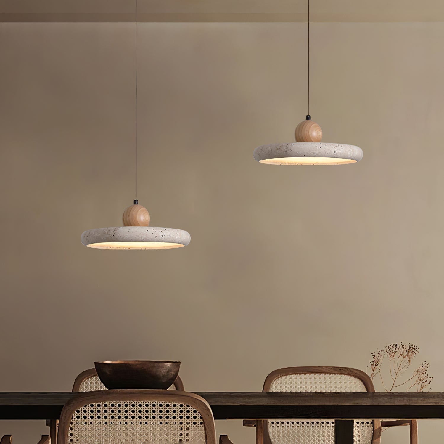 Lorea Travertine Stone Pendant Light - CasaraHouse