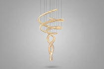 Tall Twisting Glass Staircase Chandelier - CasaraHouse