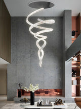 Tall Twisting Glass Staircase Chandelier - CasaraHouse