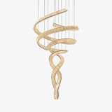 Tall Twisting Glass Staircase Chandelier - CasaraHouse