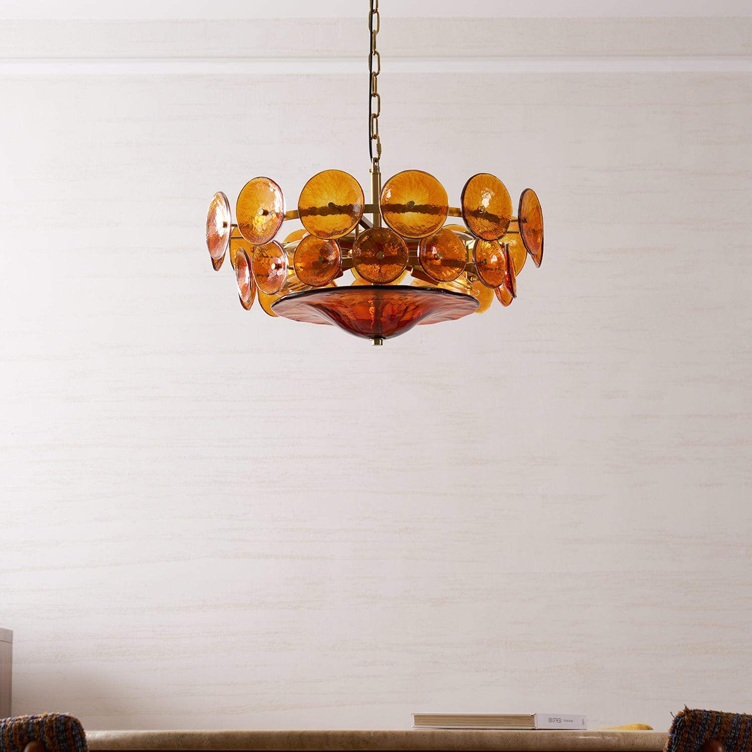 Solaris Disc Murano Glass Chandelier