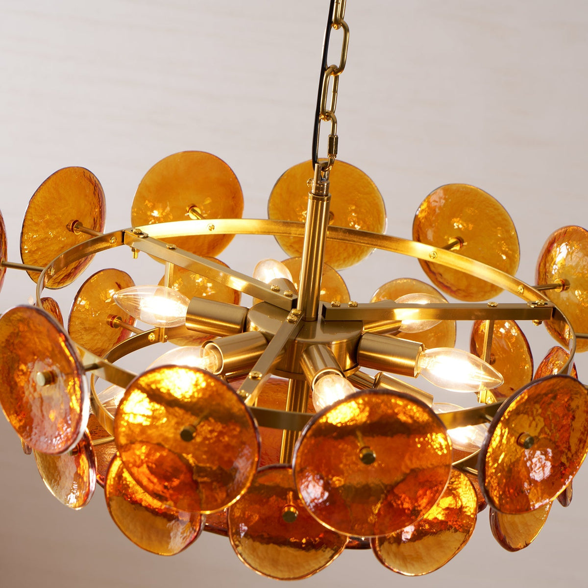 Solaris Disc Murano Glass Chandelier