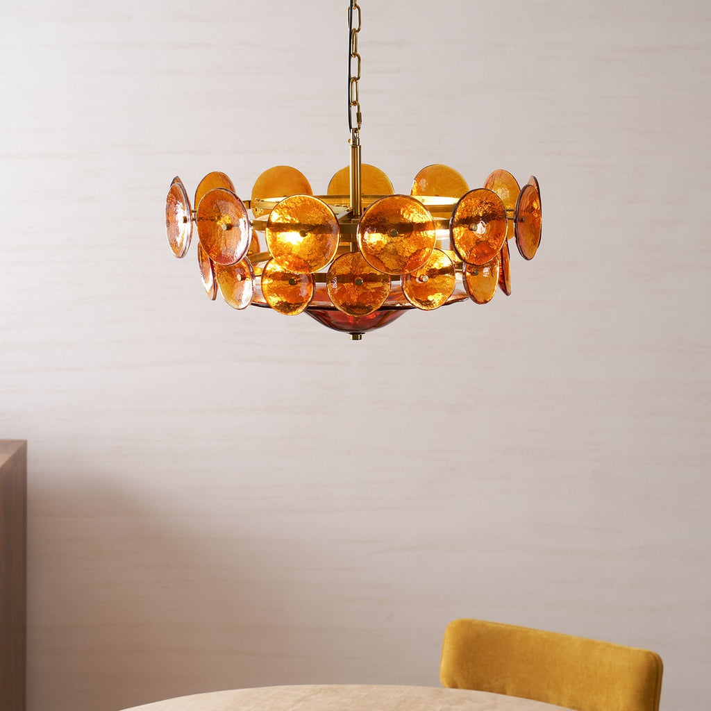 Solaris Disc Murano Glass Chandelier