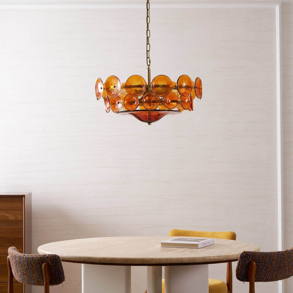 Solaris Disc Murano Glass Chandelier