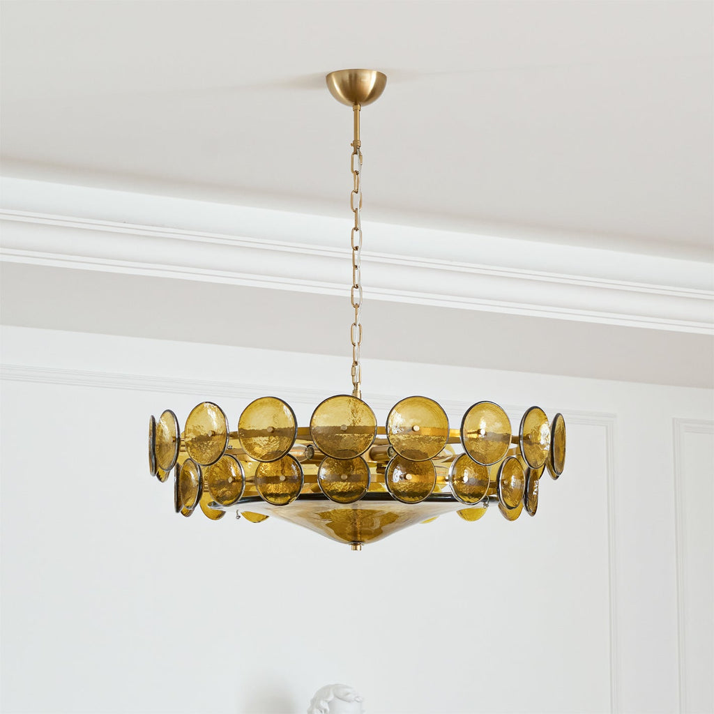 Solaris Disc Murano Glass Chandelier