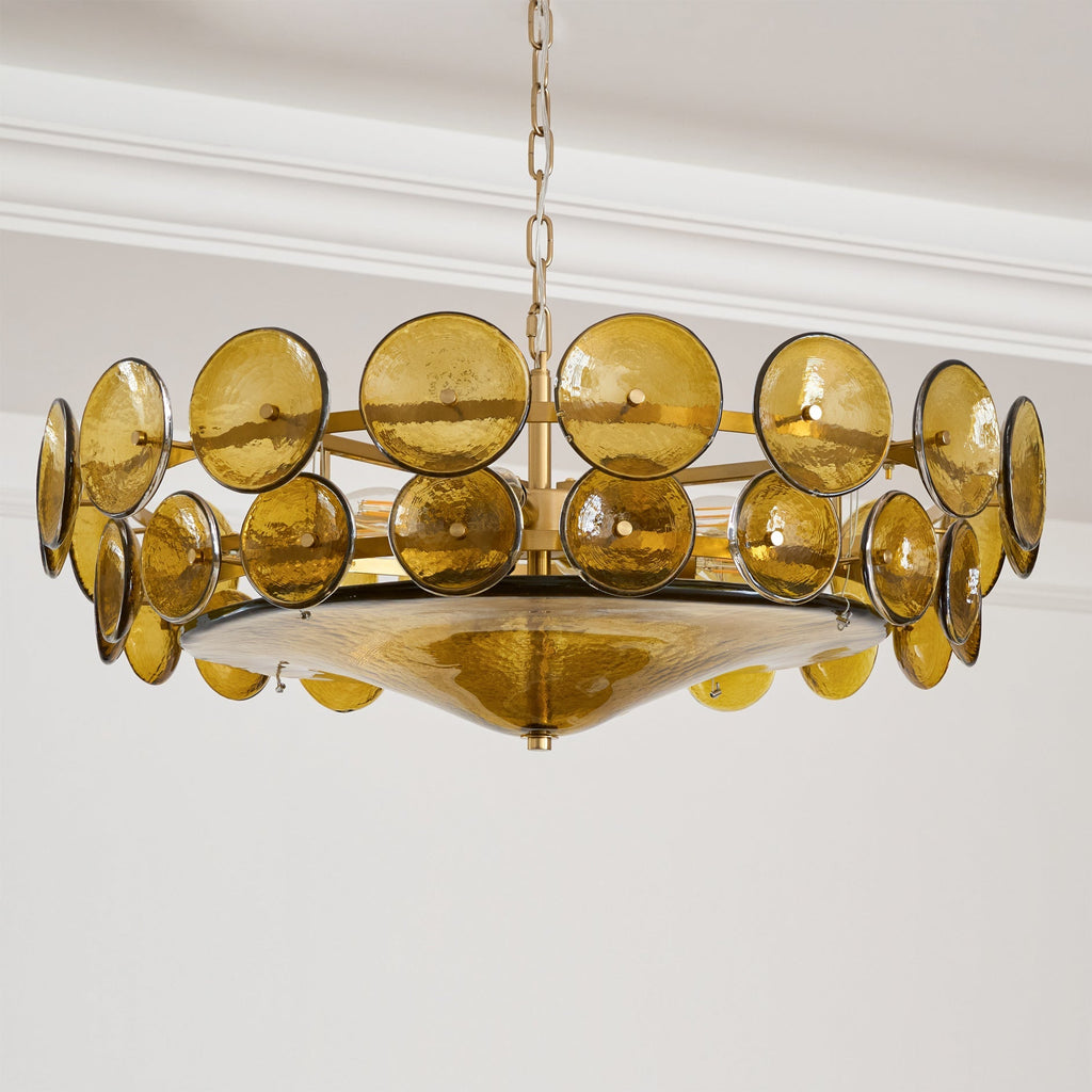 Solaris Disc Murano Glass Chandelier