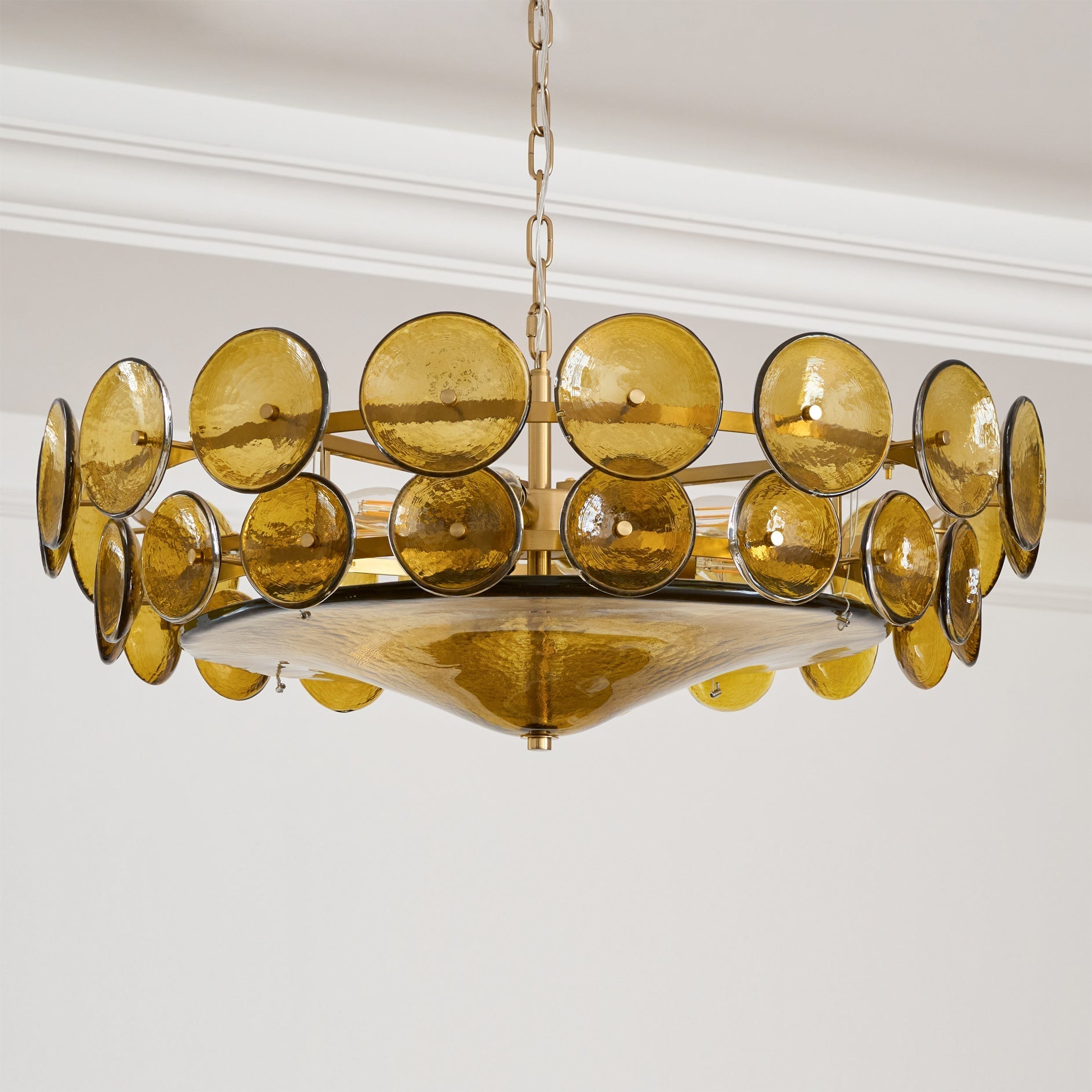 Solaris Disc Murano Glass Chandelier