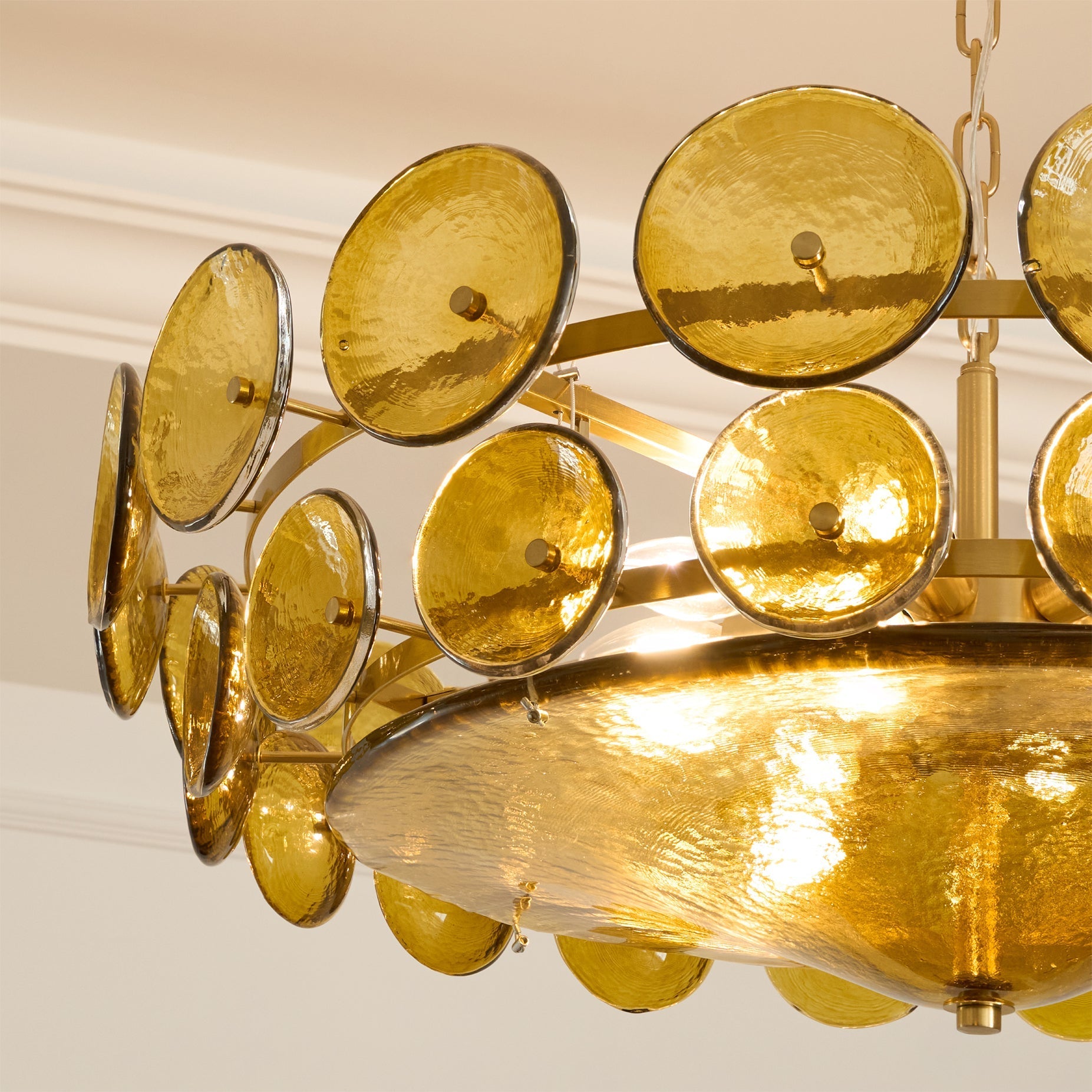 Solaris Disc Murano Glass Chandelier
