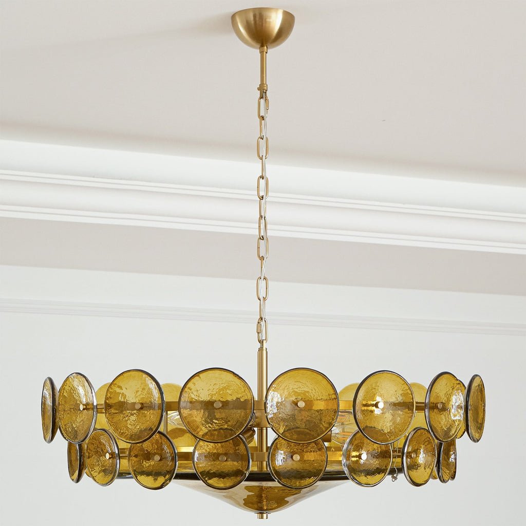 Solaris Disc Murano Glass Chandelier