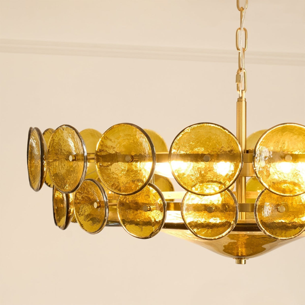 Solaris Disc Murano Glass Chandelier