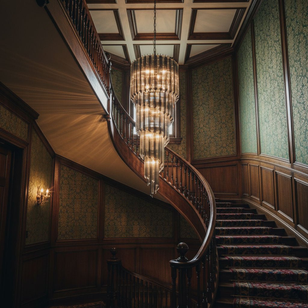 Dark Themed Cascading Rain Chandelier Secondary image