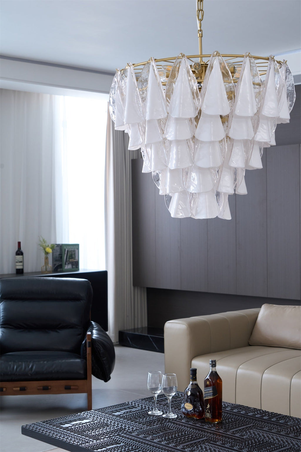 Lunara White Murano Glass Chandelier