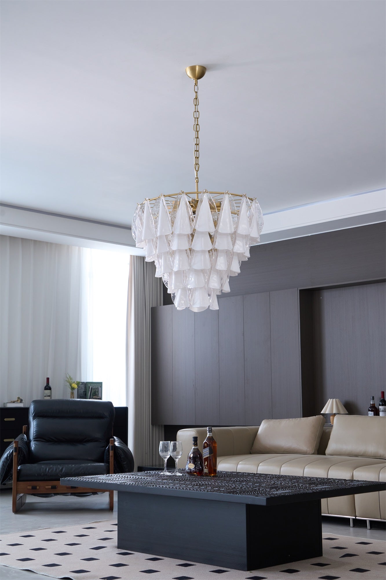 Lunara White Murano Glass Chandelier