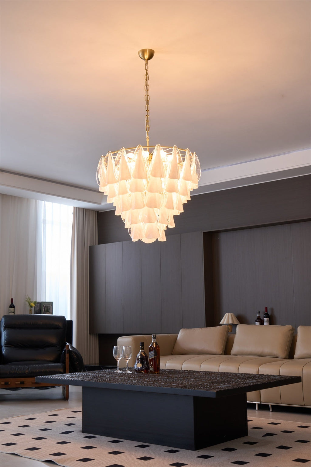 Lunara White Murano Glass Chandelier