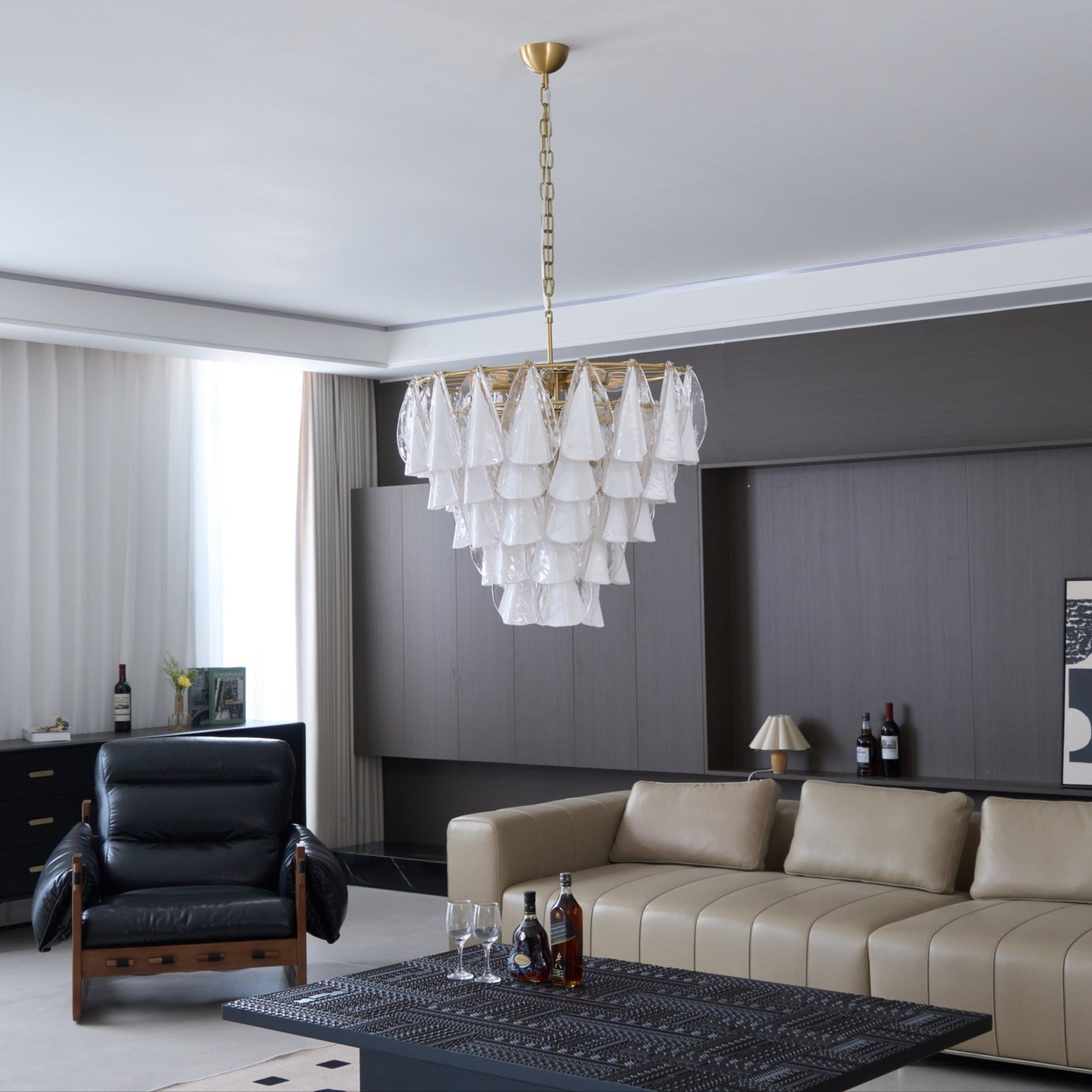 Lunara White Murano Glass Chandelier