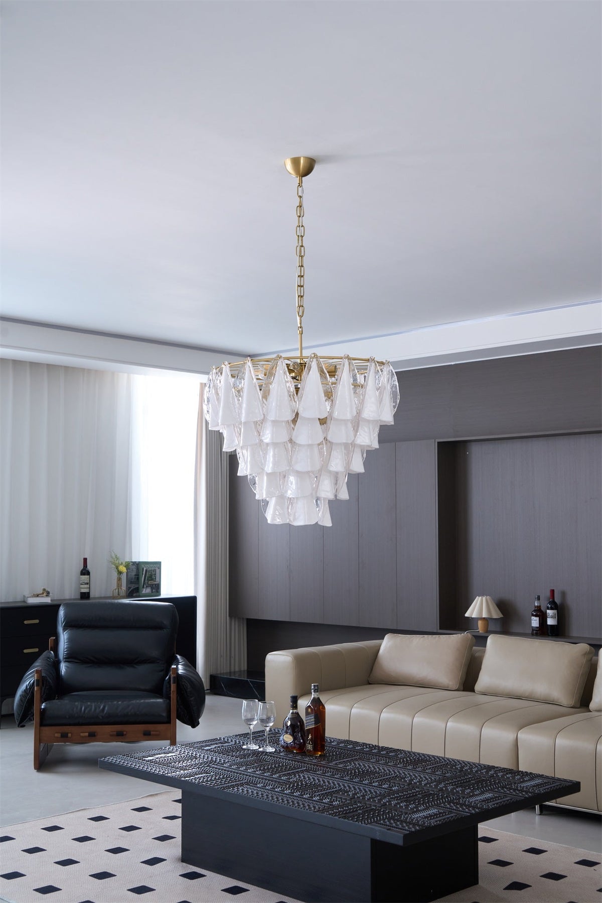 Lunara White Murano Glass Chandelier