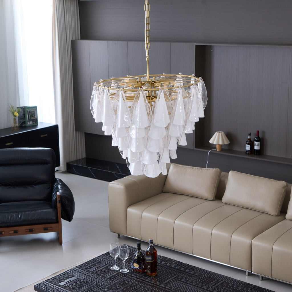 Lunara White Murano Glass Chandelier
