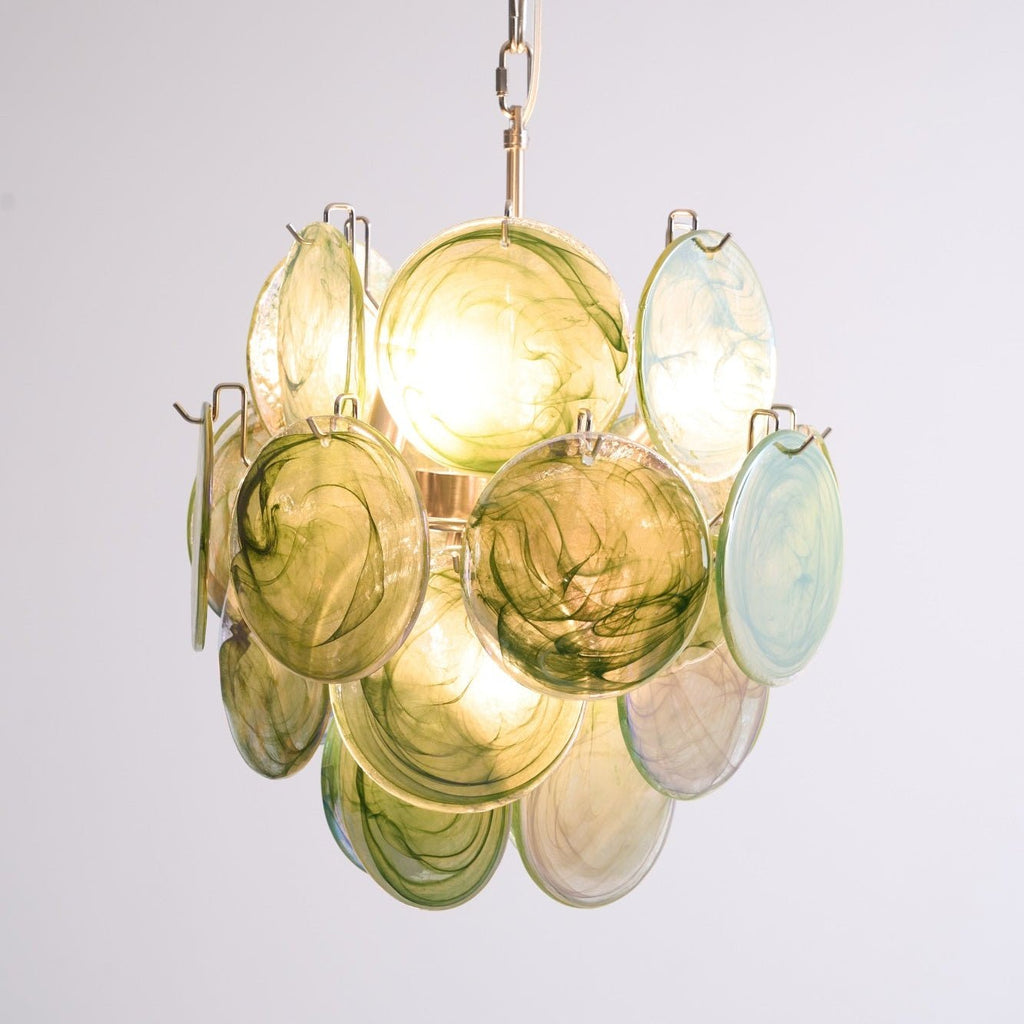 Lunaria Disc Murano Glass Chandelier