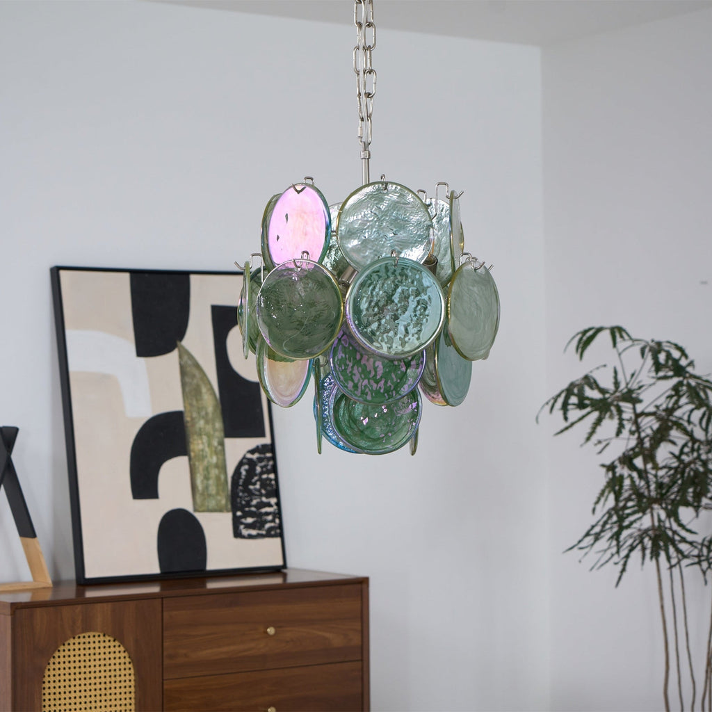 Lunaria Disc Murano Glass Chandelier