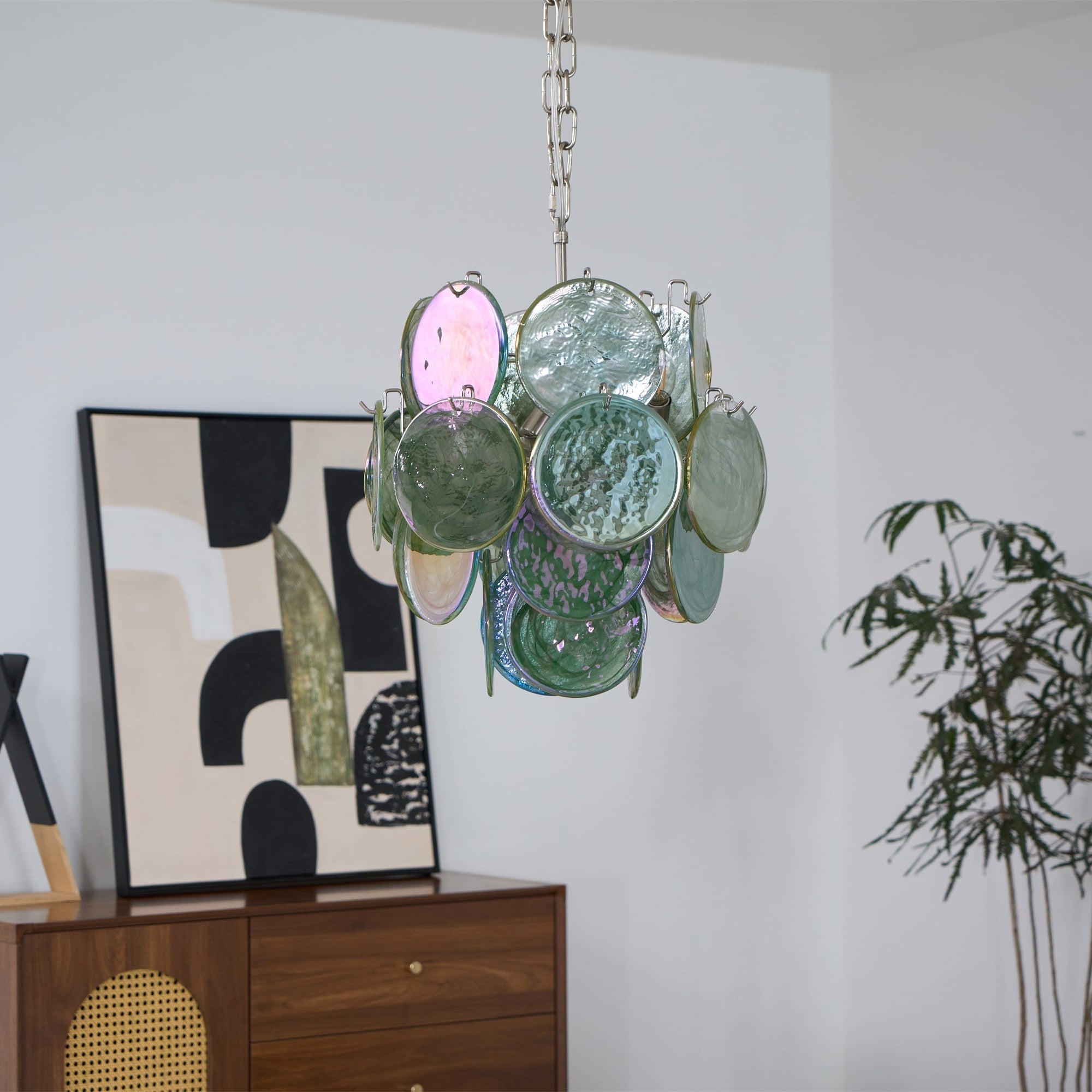 Lunaria Disc Murano Glass Chandelier