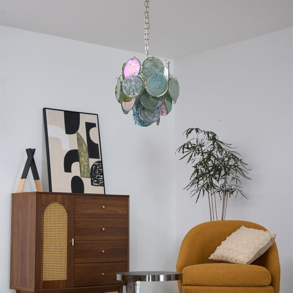 Lunaria Disc Murano Glass Chandelier