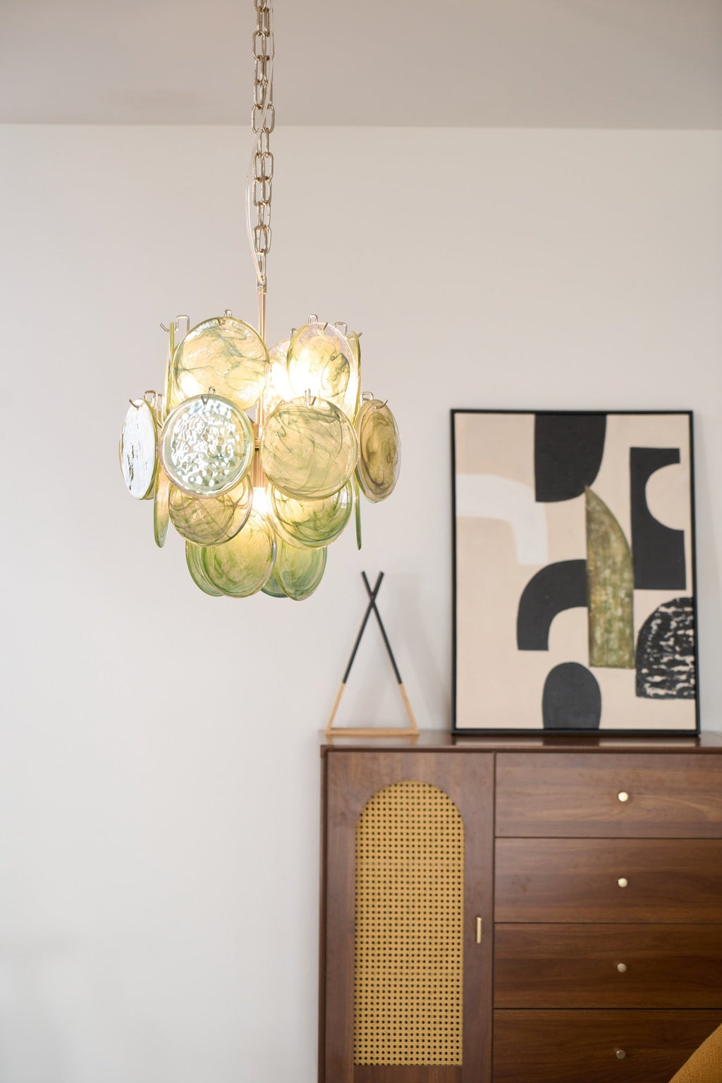 Lunaria Disc Murano Glass Chandelier
