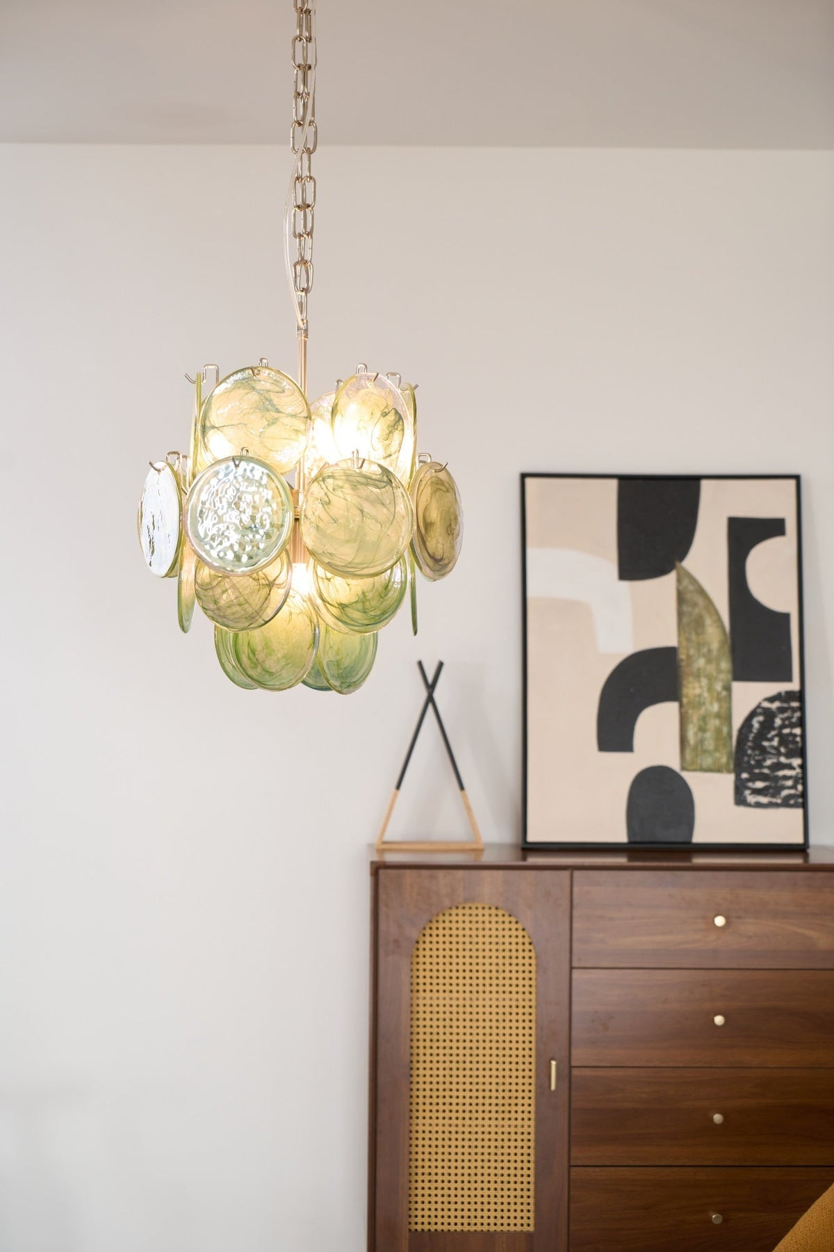 Lunaria Disc Murano Glass Chandelier