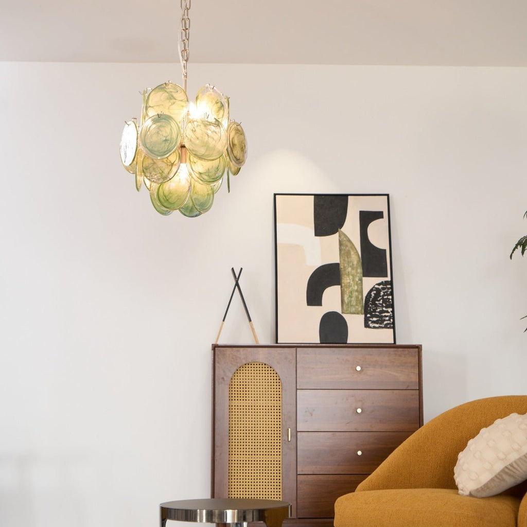 Lunaria Disc Murano Glass Chandelier