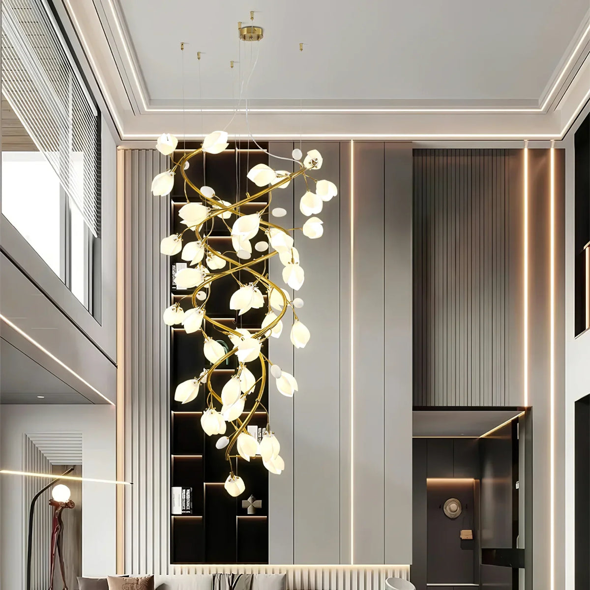Lysandra Flower staircase chandelier