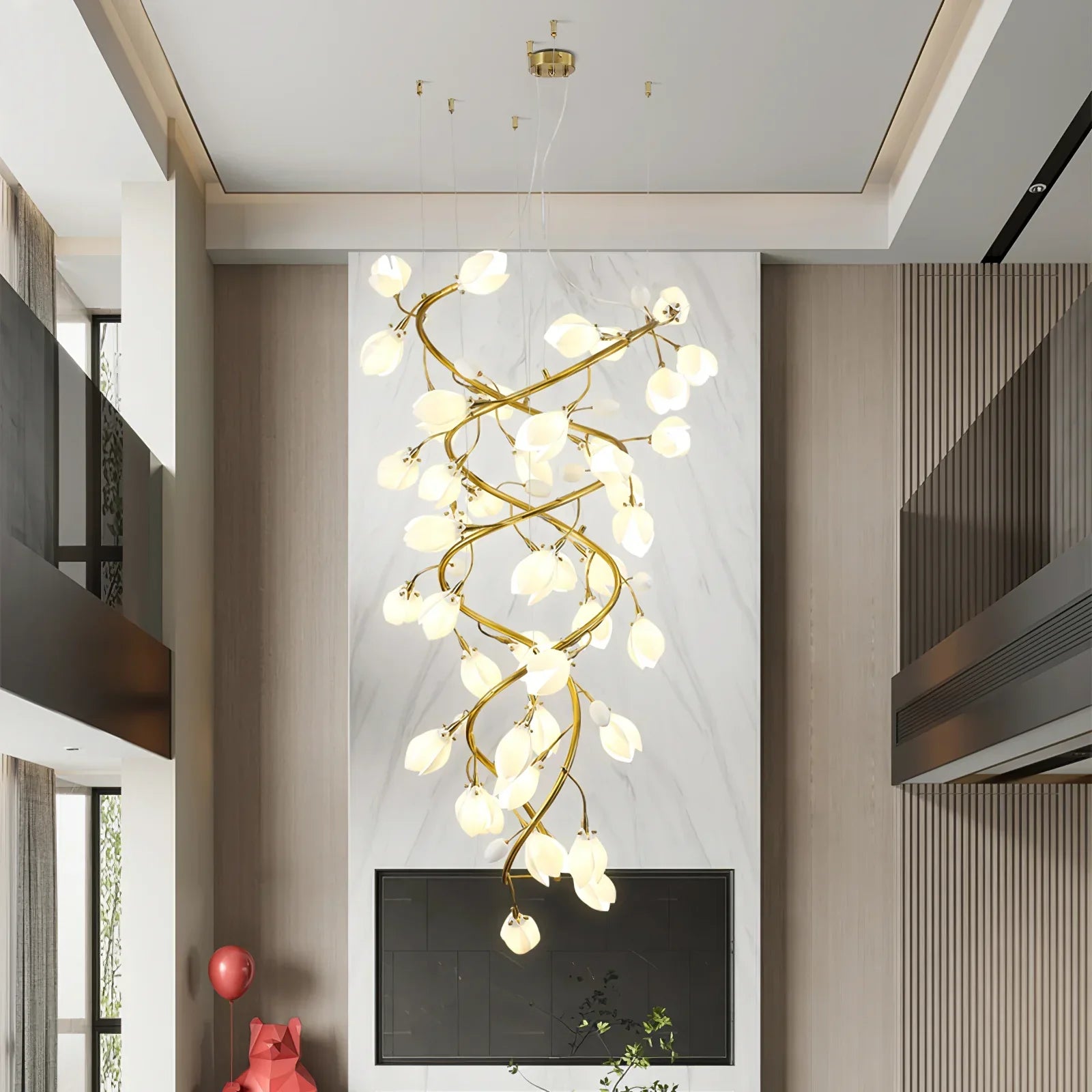 Lysandra Flower staircase chandelier