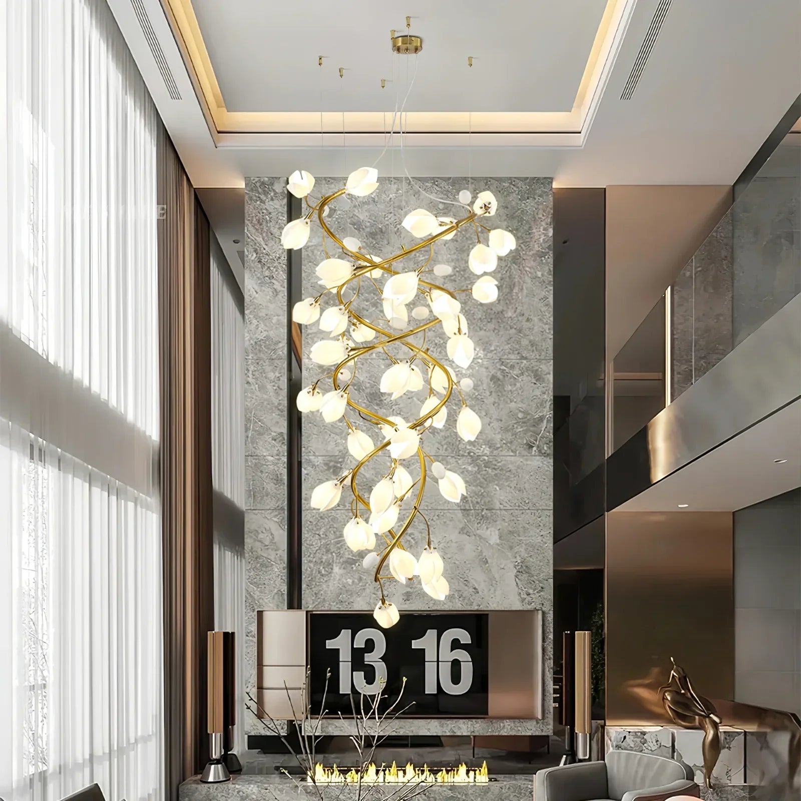 Lysandra Flower staircase chandelier