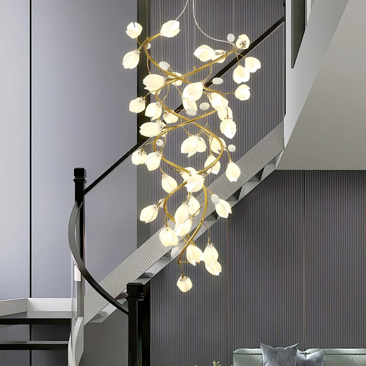 Lysandra Flower staircase chandelier