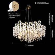 Modern Gold Blossom Crystal Round Branch Chandelier For Living Room