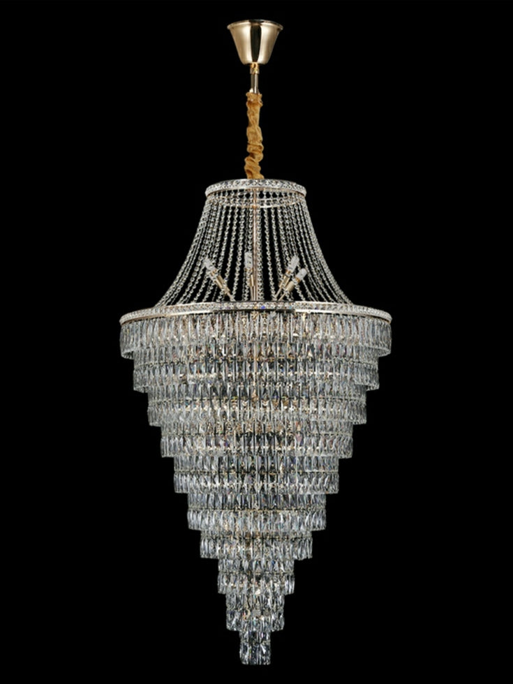 Magnificent Extra Large Foyer Hall Chandelier Tiered Crystal Ceiling Lighting Fixture For Living Room Decor Secondary image