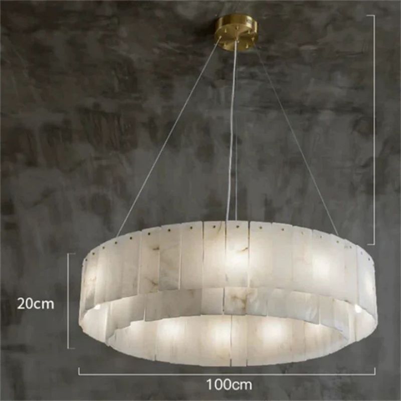 Alabaster Modern Round Chandelier 22" 30" 32" 36" 39" 47" 53"D